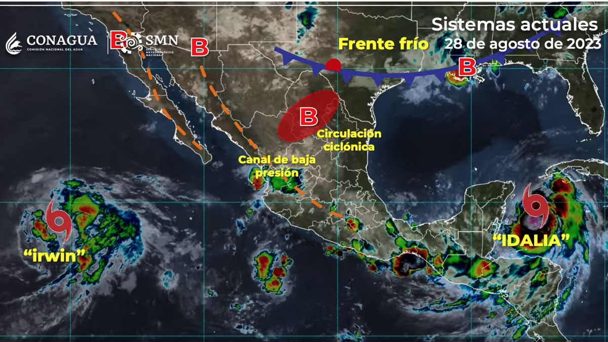 Pronóstico Meteorológico General, 28 de agosto del 2023