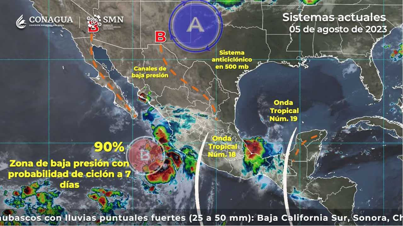 Se formó la depresión tropical Seis-E frente a las costas de Jalisco