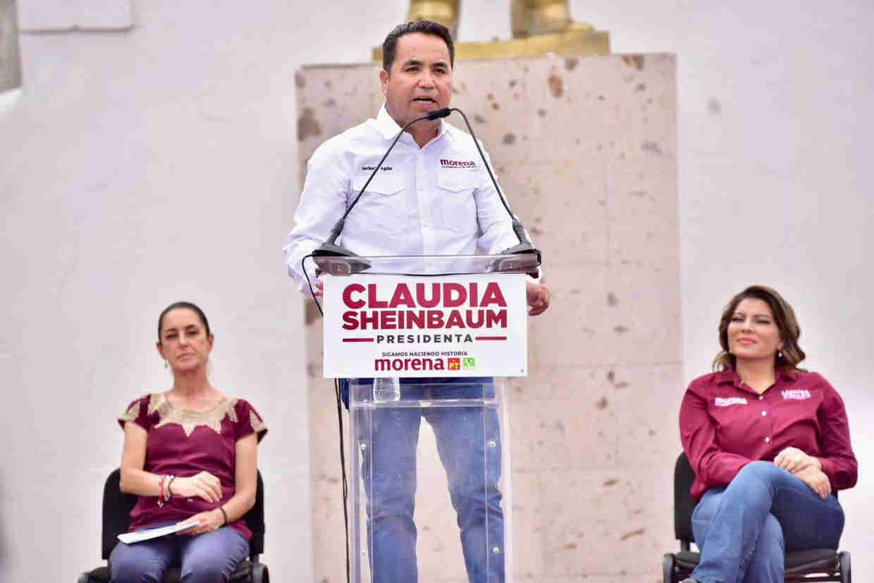 Heriberto Aguilar Castillo acompañó a la candidata Claudia Sheinbaum en su gira