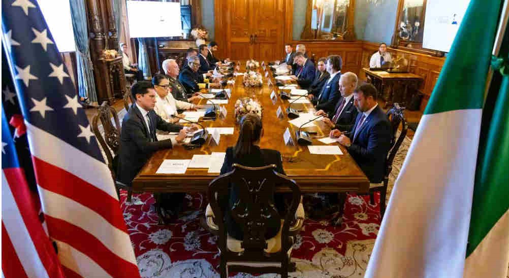 Reunión entre la presidenta de México, Claudia Sheinbaum, y el Secretario del Departamento de Seguridad Interior de Estados Unidos, Markwayne Mullin
